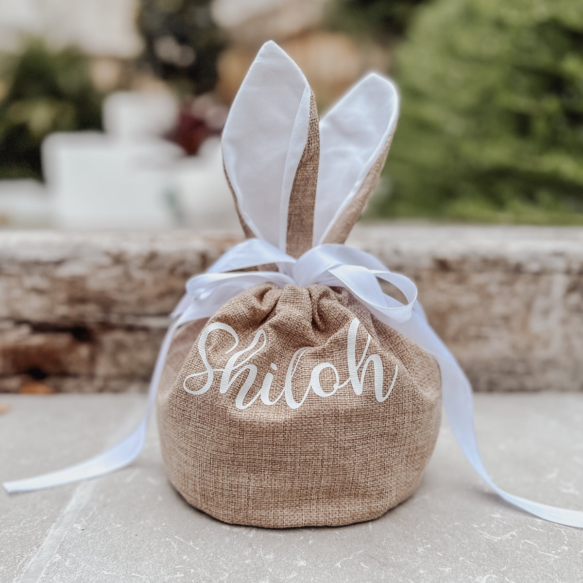 Burlap Rabbit Bag Burlap and Velvet Bunny Bags – Il Piccolo Dolce
